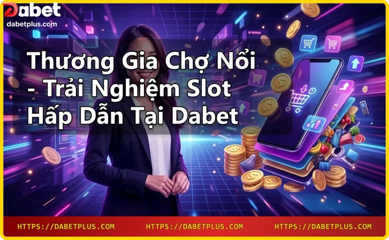 Chi tiết slot reels Thương gia chợ nổi với biểu tượng chợ nổi và ánh sáng neon