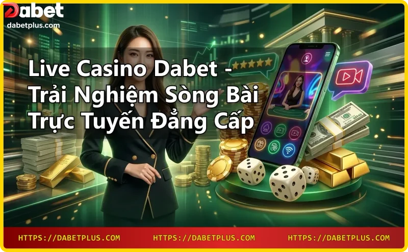 Dealer live casino Dabet chia bài trong sòng bạc trực tuyến