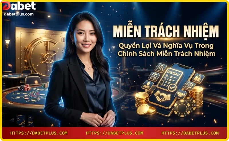 Hình ảnh minh họa quyền lợi và nghĩa vụ trong chính sách Miễn trách nhiệm với bắt tay vàng và cân bằng.