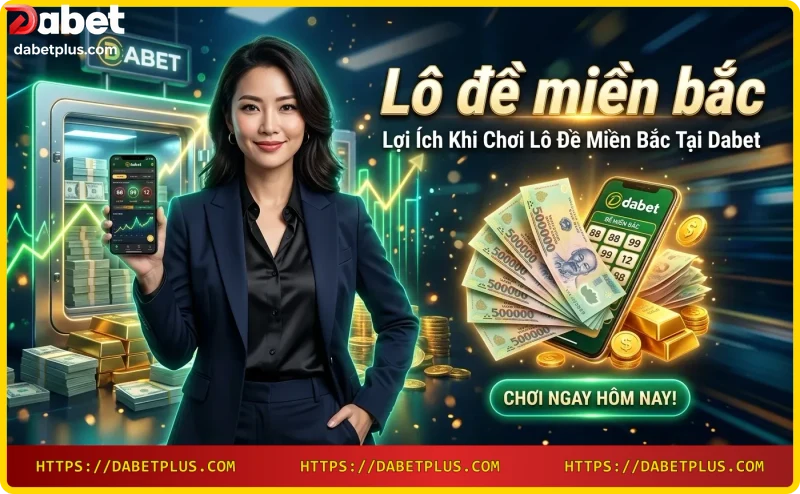 Lợi ích chơi lô đề miền Bắc tại Dabet: điện thoại thông minh với ứng dụng lottery, biểu tượng bảo mật, tiền vàng và dấu tích xác nhận.