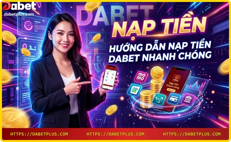 Màn hình nạp tiền Dabet với các phương thức thanh toán đa dạng