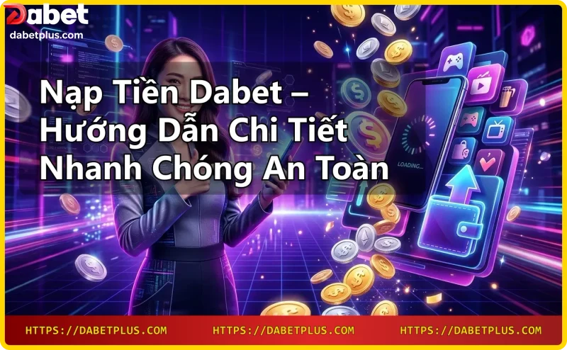 Màn hình nạp tiền Dabet với các phương thức thanh toán đa dạng