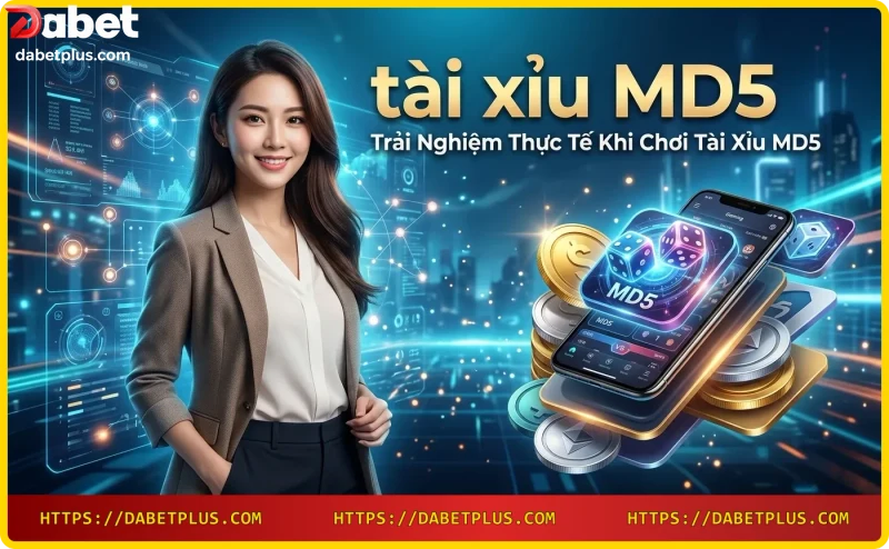 Người chơi trải nghiệm tài xỉu MD5 trên điện thoại tại Dabet, hình ảnh casino cao cấp