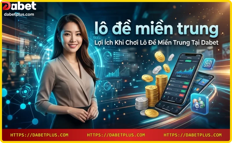 Người phụ nữ cầm điện thoại thông minh với biểu tượng tiền vàng, hộp quà và tiền mặt xung quanh