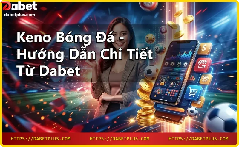 Sân bóng đá với các bóng keno phát sáng bay lơ lửng, thể hiện khái niệm keno bóng đá