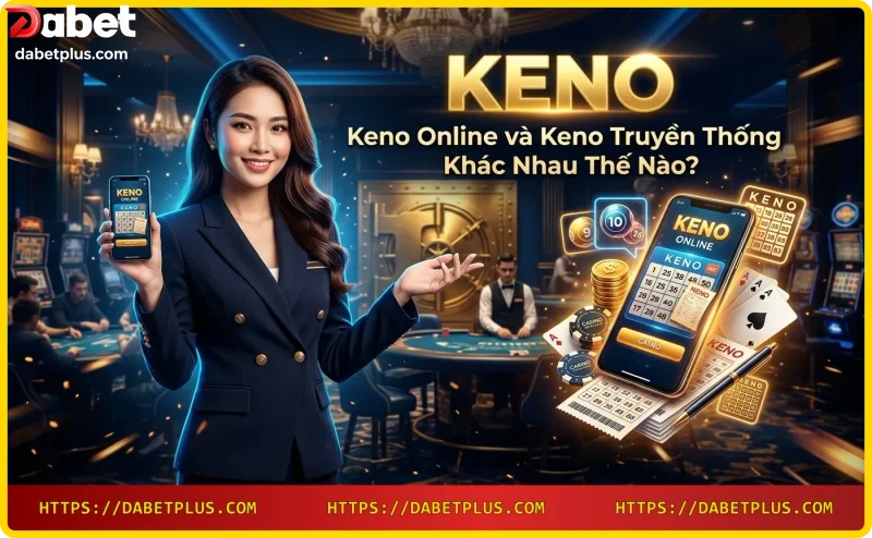 So sánh Keno truyền thống và Keno online - hình ảnh vé số giấy và điện thoại thông minh